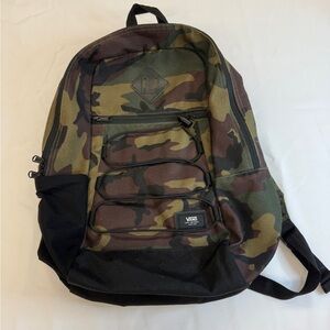 Vans Green and Brown Camouflage Backpack